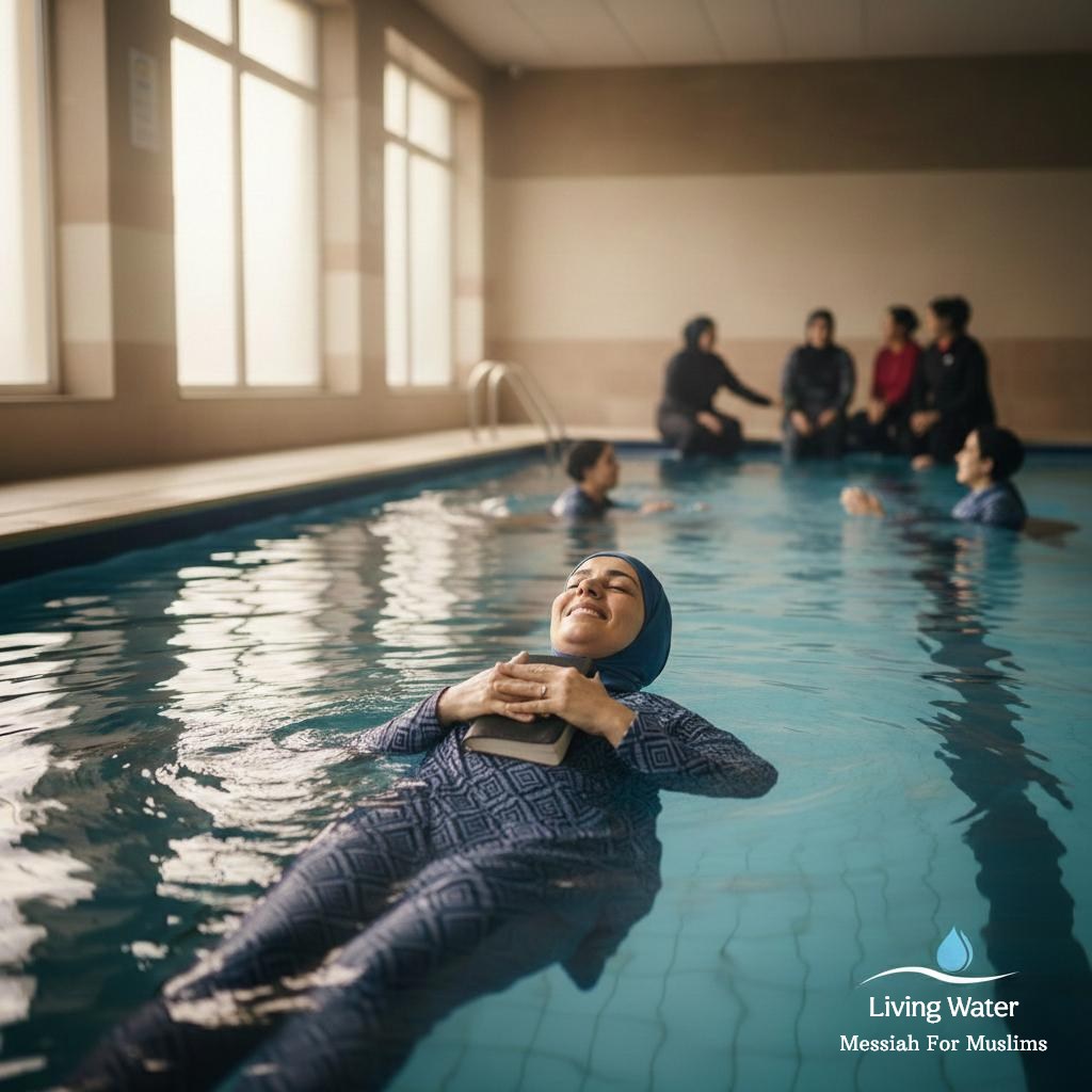Muslim women enjoying a private swimming session at Living Water, Messiah for Muslims outreach in Chicago